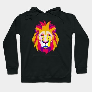 Yellow Bright Colorful Lion Animal Head Hoodie